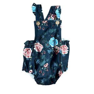 Tate & Adele Winter Ruffle Floral Romper 3T